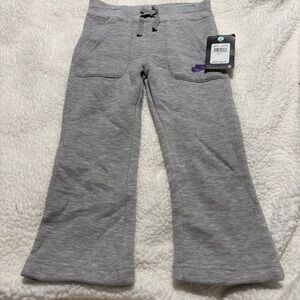 Nike Kids Gray Joggers with Purple Logo